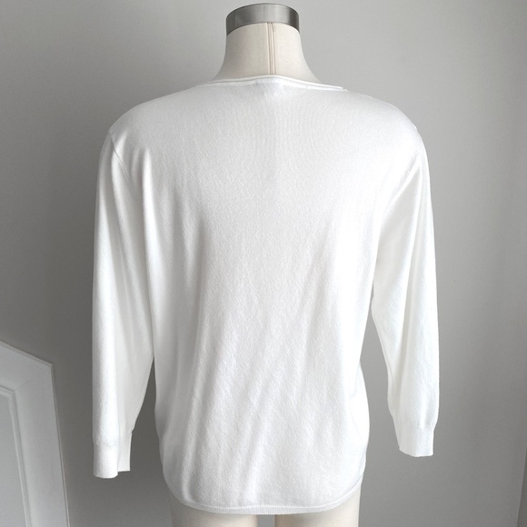 Milano V Neck Lightweight Sweater in White - Size XL - Picture 2 of 7